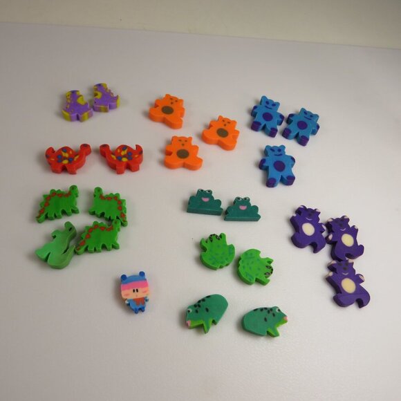 Easter Egg Filler: Small Dino, Bears, Frogs Erasers (24 items) - Picture 2 of 16